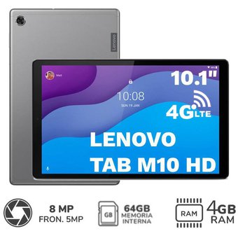 Tablet Lenovo 10 TAB M10 con Chip 4G LTE 4GB + 64GB TB-X306X - Gris