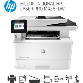 Impresora Multifuncional HP LaserJet Pro M428fdw - Blanco