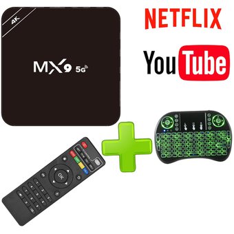 TV Box + Control Tactil Smart MX9 TV Box...