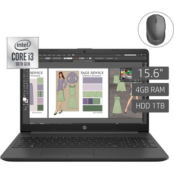 Combo Laptop HP 15.6" 250 G8 i3 1005G1 4GB 1TB FREEDOS + Mouse