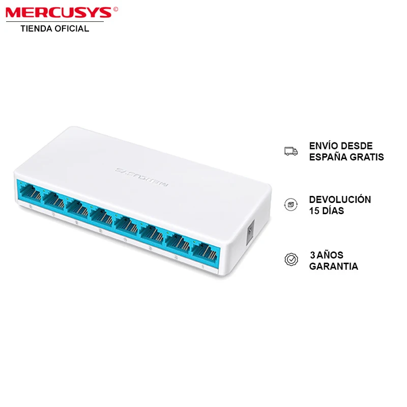 Switch-MERCUSYS-MS108-8-puertos-ethernet-10-100Mbps-tecnolog-a-Half-Full-Duplex-MDI-MDIX-interruptor