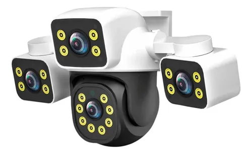 Cámara Wifi 360° Ip66 Triple Lente Hd Con Visión Total