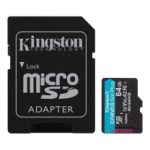 Memoria Flash microSD Kingston Canvas Go! Plus 64GB con adaptador SD