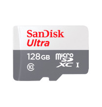 Memoria Flash microSDHC SanDisk Ultra UHS-I Class 10 128GB incluye adaptador SD.