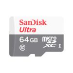 Memoria Flash microSDHC SanDisk Ultra UHS-I Class 10 64GB incluye adaptador SD.