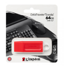 Memoria Flash USB Kingston DataTraveler Exodia 64GB USB 3.2 Gen 1 Color Rojo.