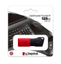 Memoria Flash USB Kingston DataTraveler Exodia M 128GB USB 3.2 Gen 1 Rojo