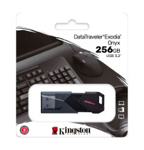 Memoria Flash USB Kingston DataTraveler Exodia Onyx 256GB USB 3.2 Gen 1 Color Negro Mate